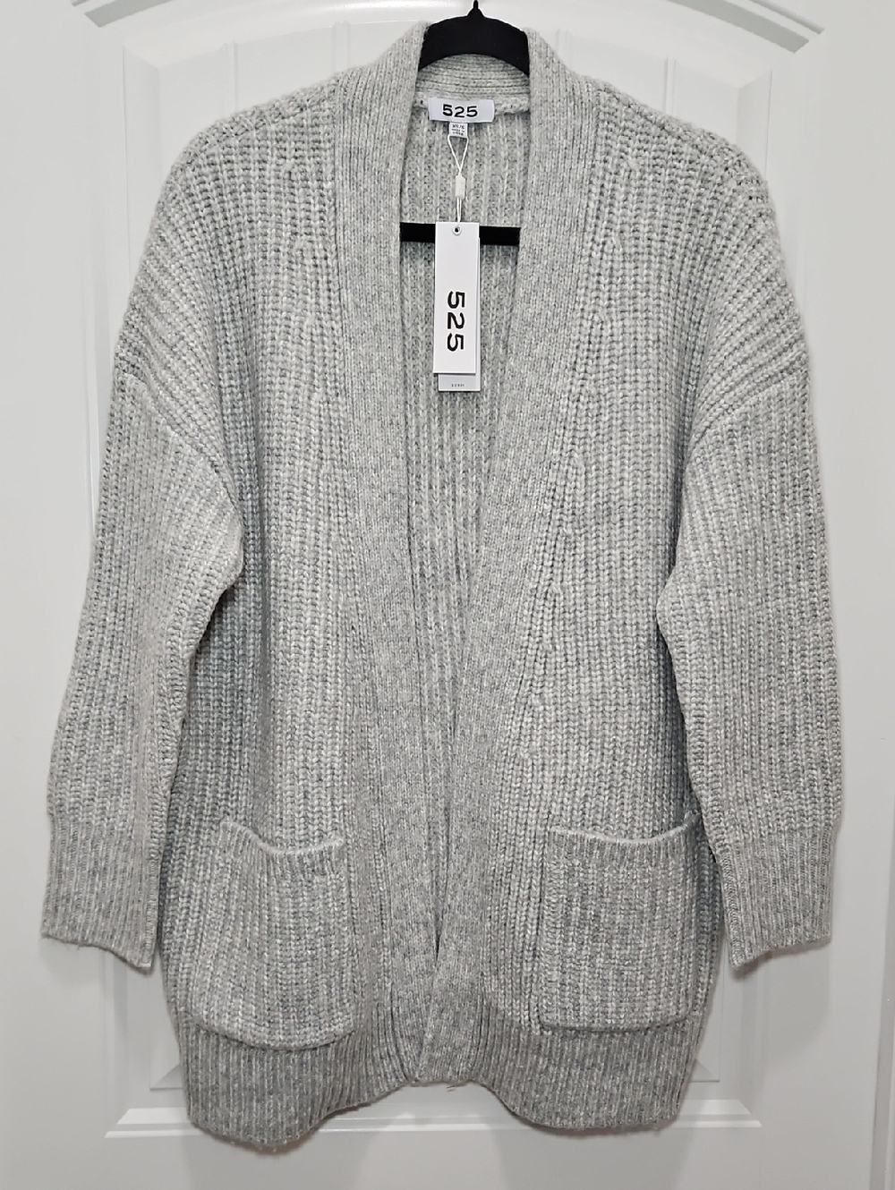 525 America Chunky Knit Cardigan New XS/S Gray Oversized